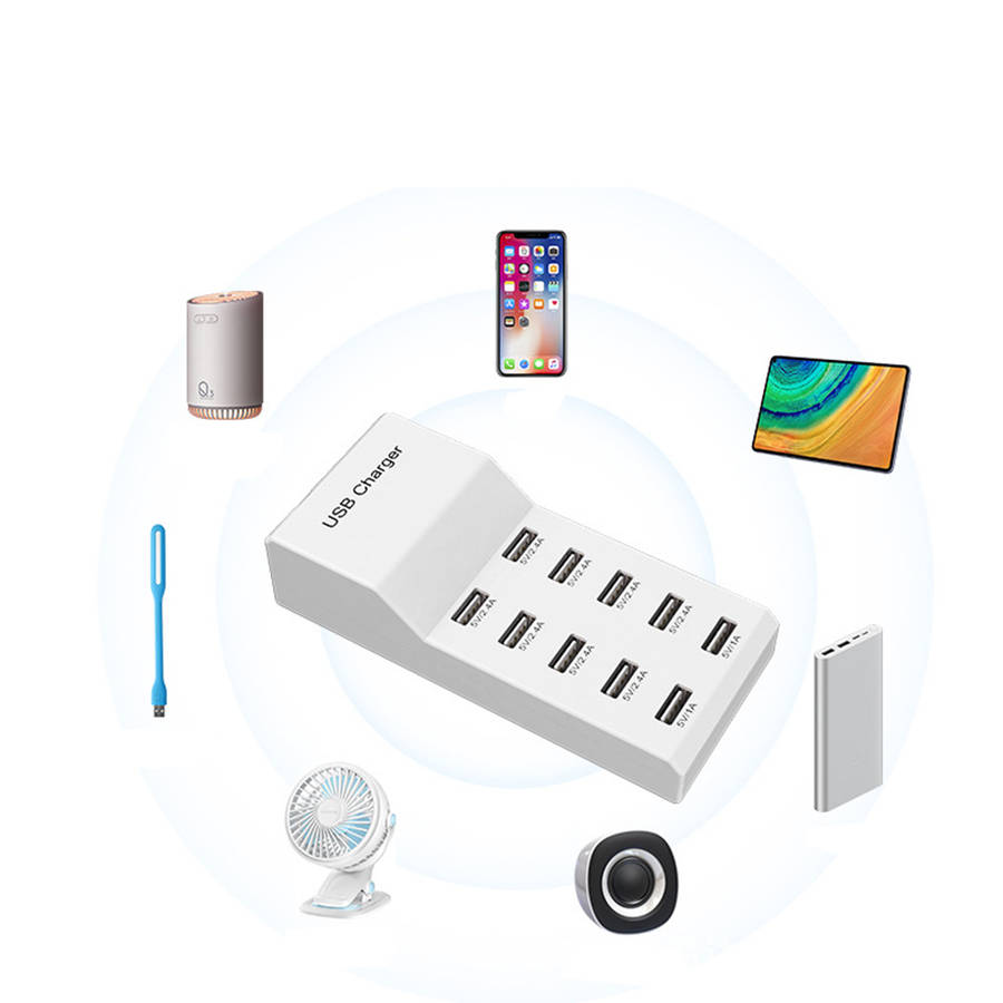 10-Port USB Charger Desktop Charging Station