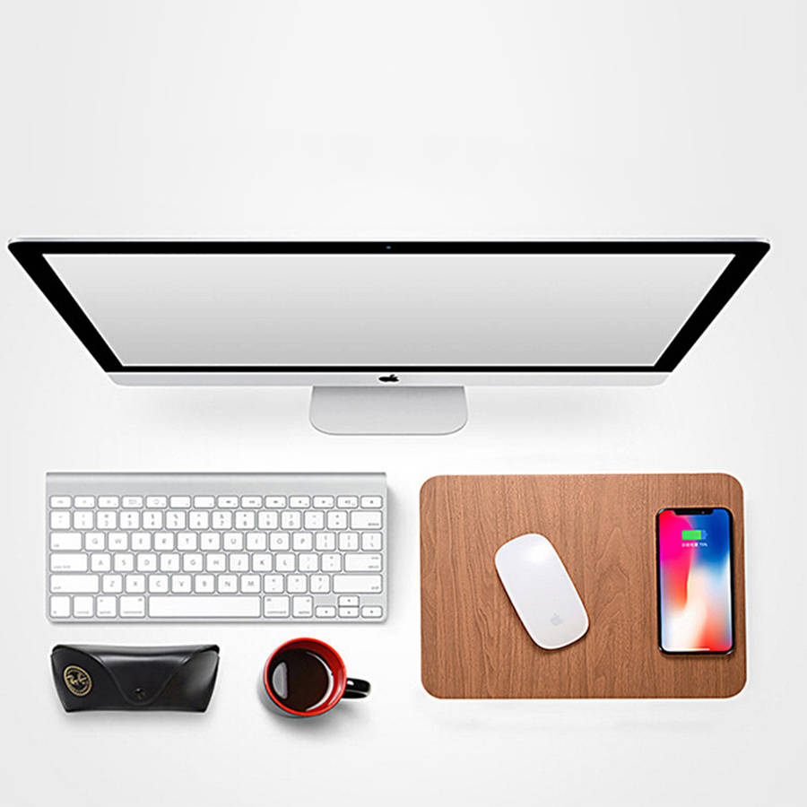 2 in 1 Wireless Charger Mouse Pad - Brown