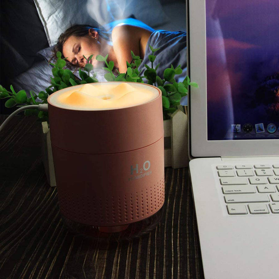 Portable Cool Mist Humidifier Desktop Humidifier with Night Light-Pink