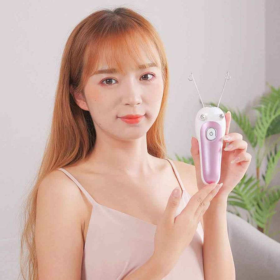 Electric Facial Cotton Thread Hair Remover For Women - Rose Gold