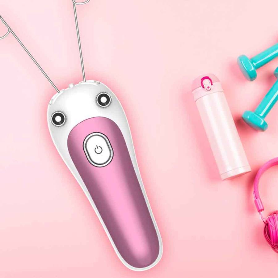 Electric Facial Cotton Thread Hair Remover For Women - Rose Gold