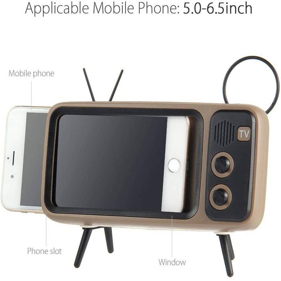 Portable Creative Retro Phone Holder Wireless Stereo Bluetooth Speaker