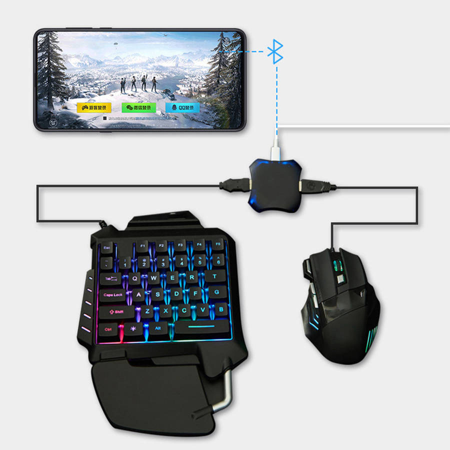 Mobile Gamepad Controller Gaming Keyboard Mouse Converter