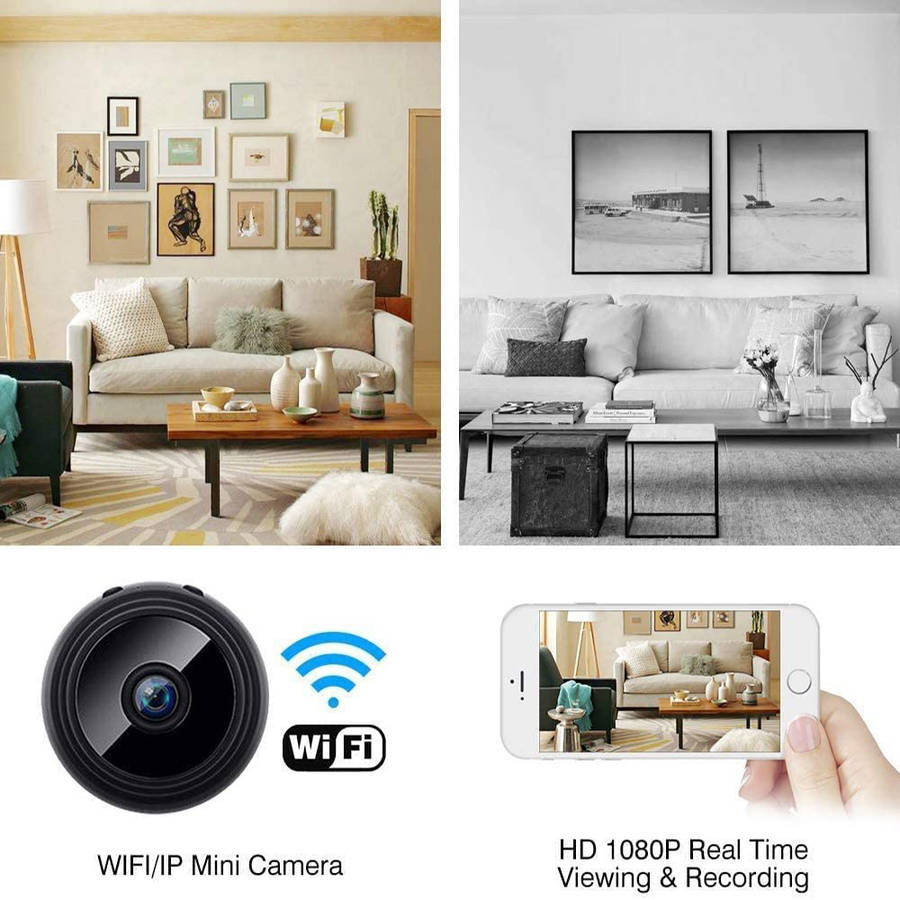 Mini 1080P Full HD Wireless Bluetooth Camera With Audio & Video - Black