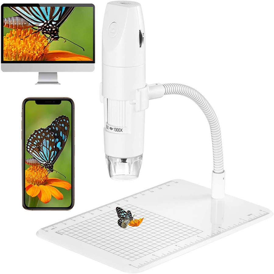 1080p microscope with 50x-1000x magnification and 8 LED light
