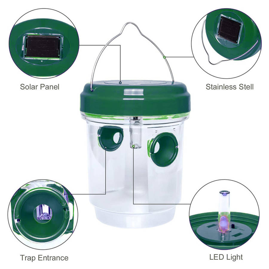 Solar Wasp Traps Solar Powered Wasp Catcher Reusable Bee Catcher Outdoor