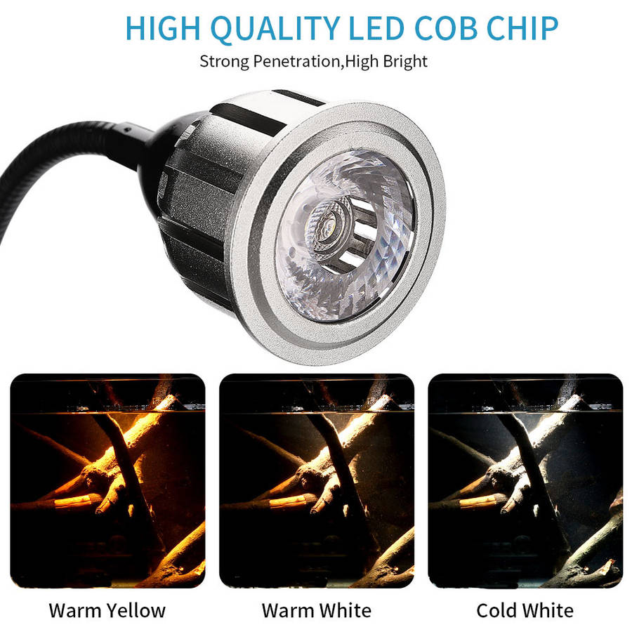 Fish Tank Clip Light 3 Colors Spot Light Adjustable Bright Fish Tank Light