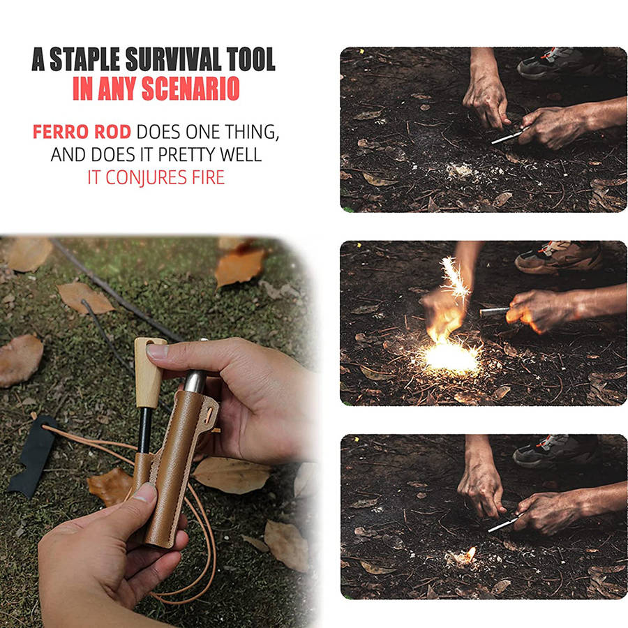 Multi-Function Fire Starter Kit Ferro Rod Blow Tube