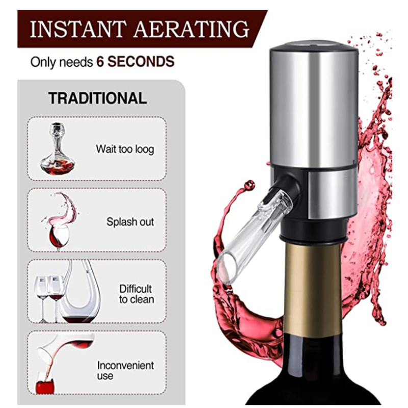 Electric Wine Decanter with Pump Dispenser - Sliver