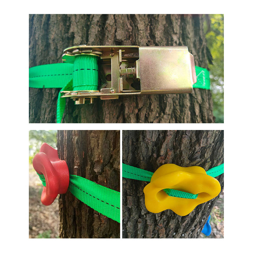 Ninja Tree Climbing Holds for Kids Climbing Rocks Ratchet Straps