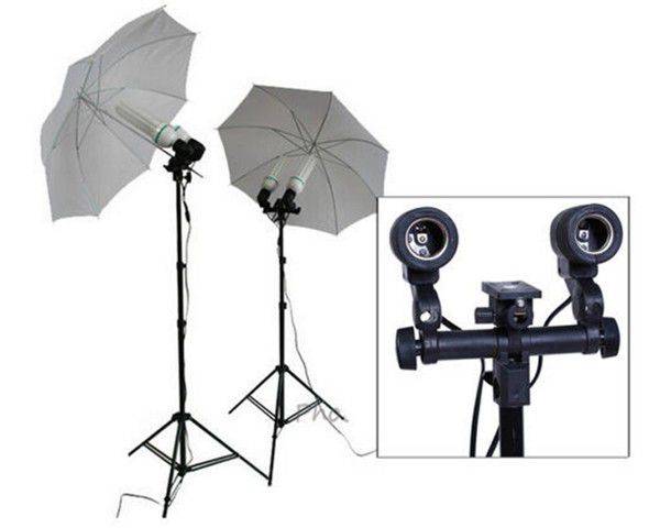 Studio Double Head AC Socket Flash Bracket - Black