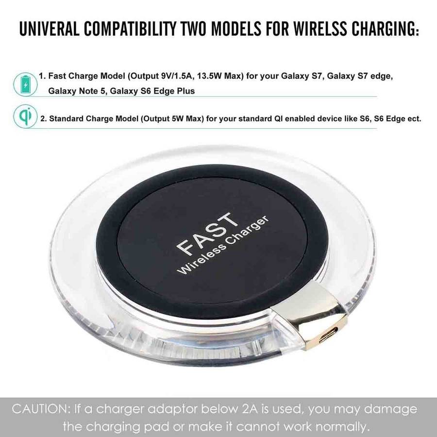 Fast Wireless Charger, Wireless QI Charging Pad for Samsung Galaxy S7 S7 Edge Note 5 S6 Edge+ Plus