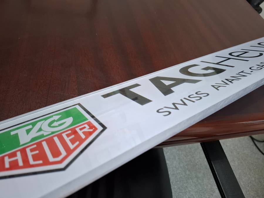 TAG HEUER perspex display sign