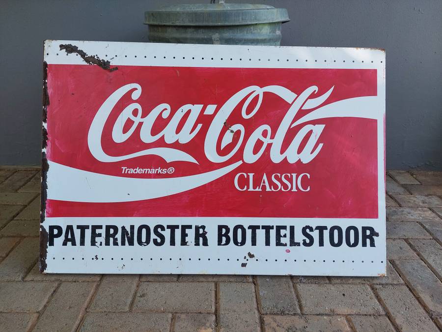 "Coca Cola Paternoster" hand painted steel sign 91cm x 61cm x 3cm