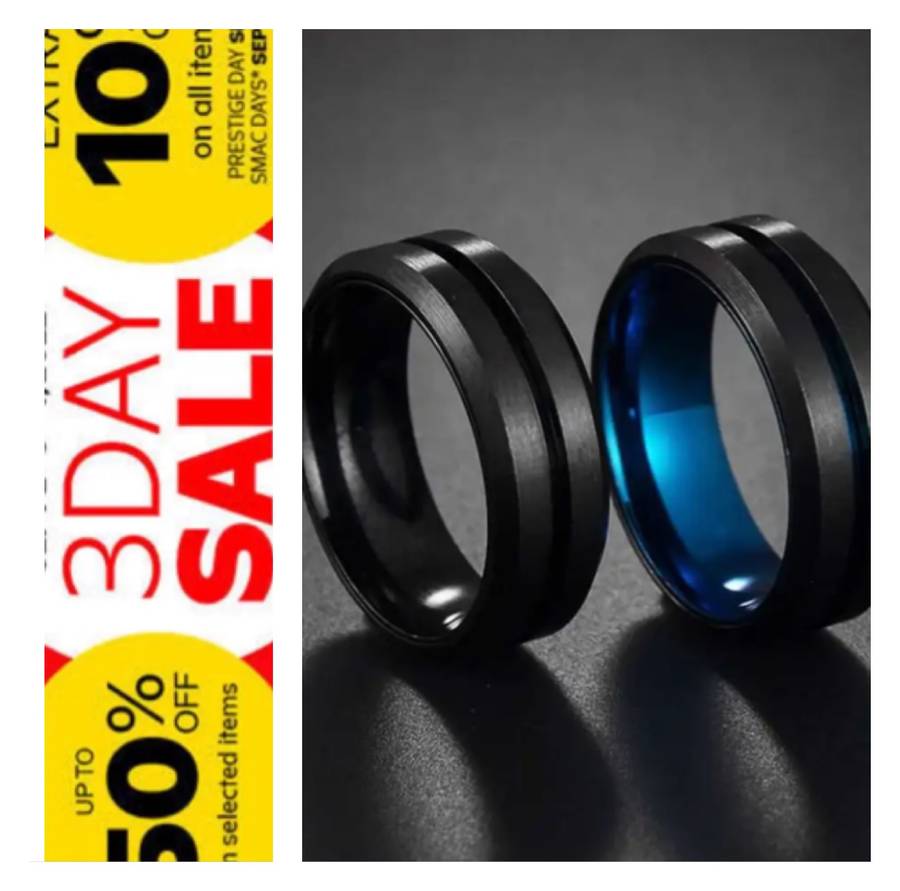 sale : 80% off 2 Pack Stunning Mens Rings