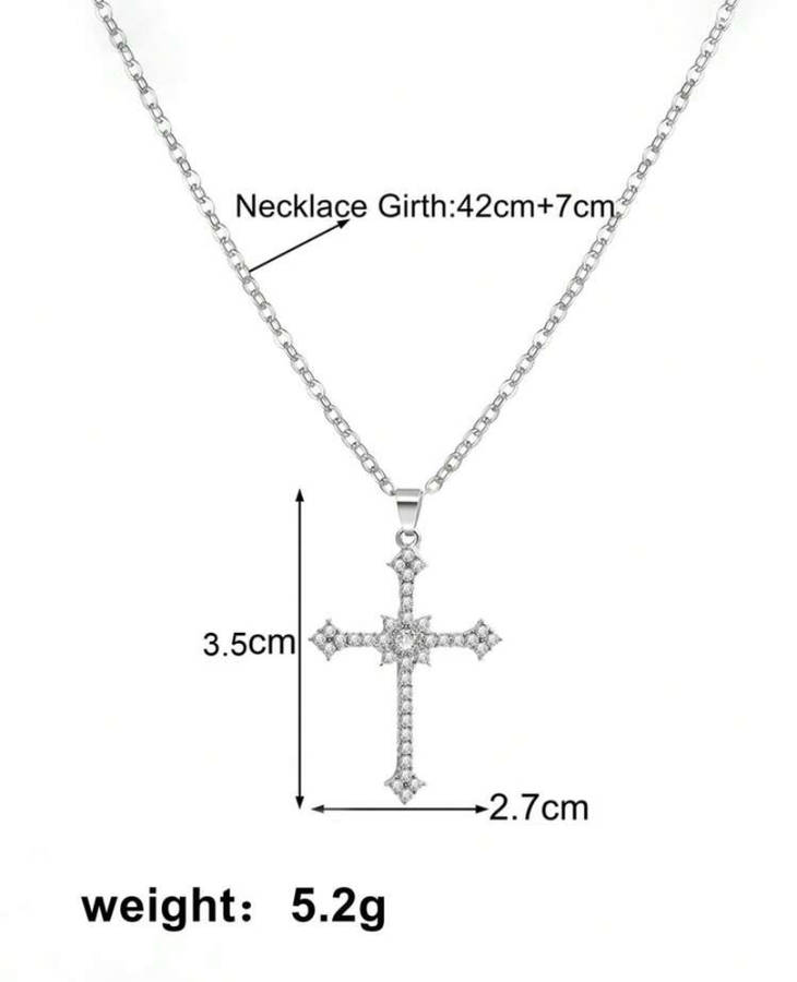Lovely diamante Cross design necklace