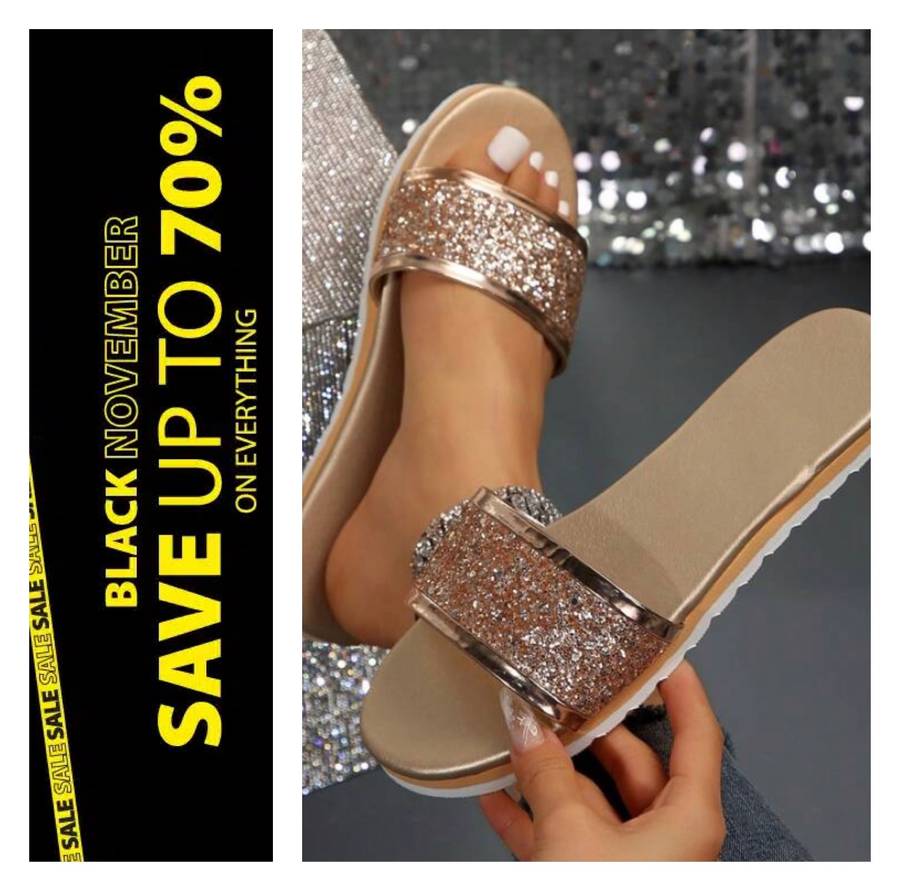 **70% Off Black November Sale: Gorgeous Rose Gold Comfy Sandals**