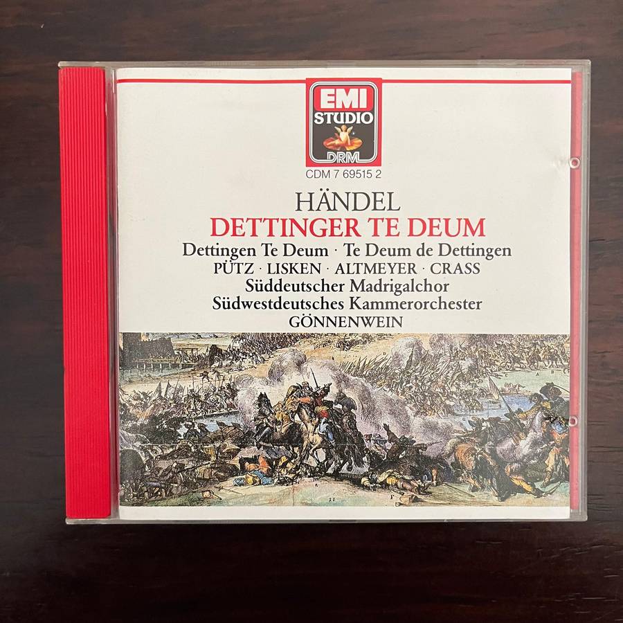 Handel - Dettinger Te Deum CD EMI Studio Import