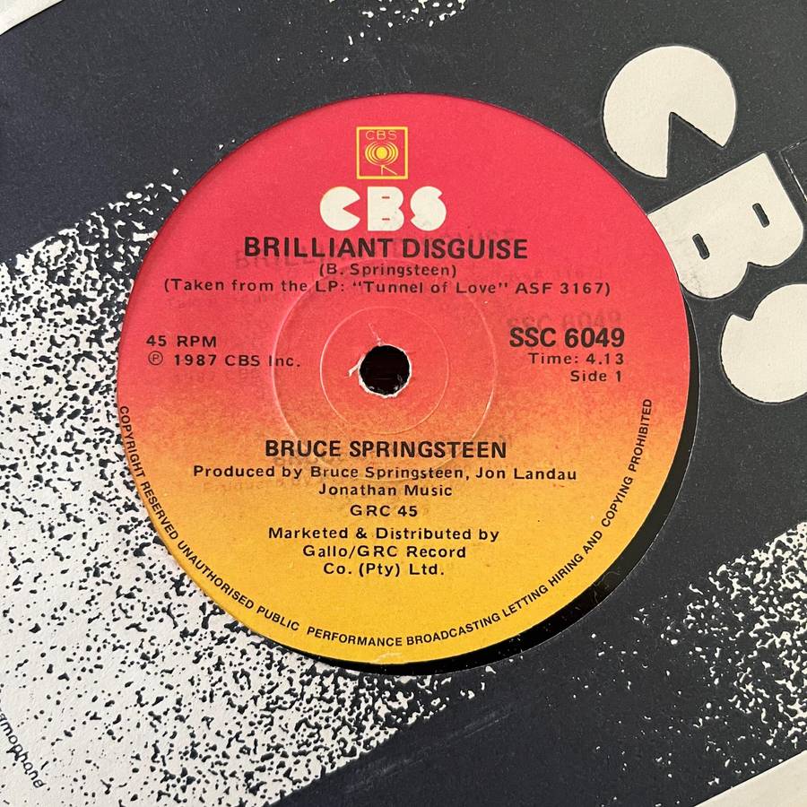 Bruce Springsteen - Brilliant Disguise Vinyl 7 Inch Single South African Press