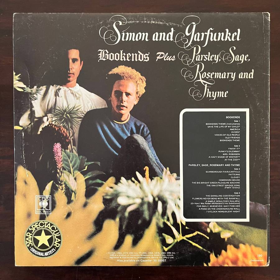 Simon & Garfunkel  Bookends / Parsley, Sage, Rosemary And Thyme Vinyl 2LP South African Press