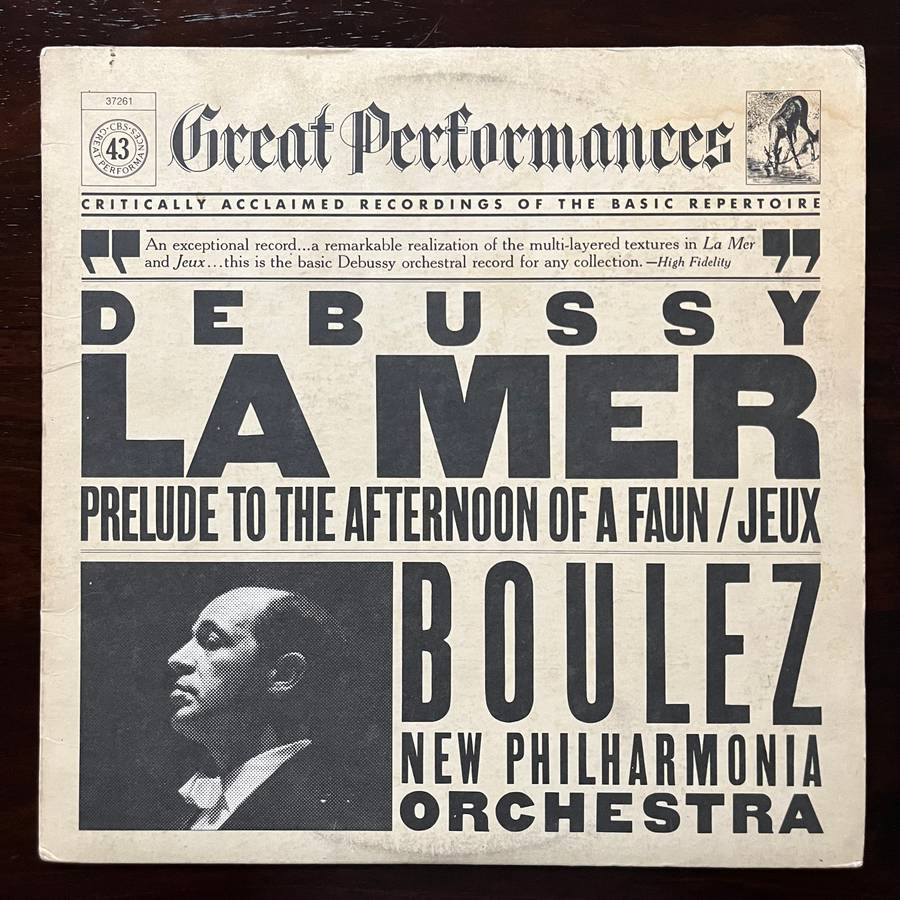 Debussy - La Mer / Prelude / Boulez Vinyl LP US Press