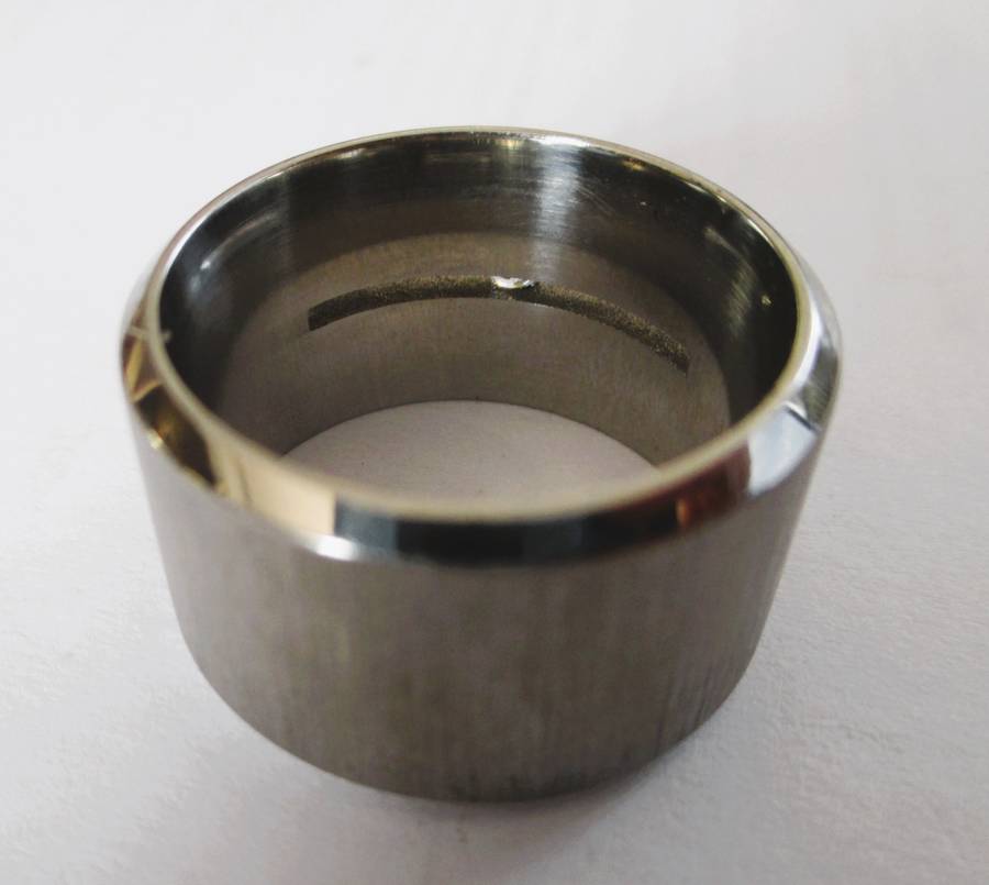 Stainless Steel Band Ring with stone, 22mm inside diameter. Size 13.