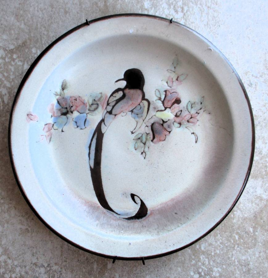 Creative Ceramic Hand painted Wall hanging plates, no markings. 250mm diameter.
