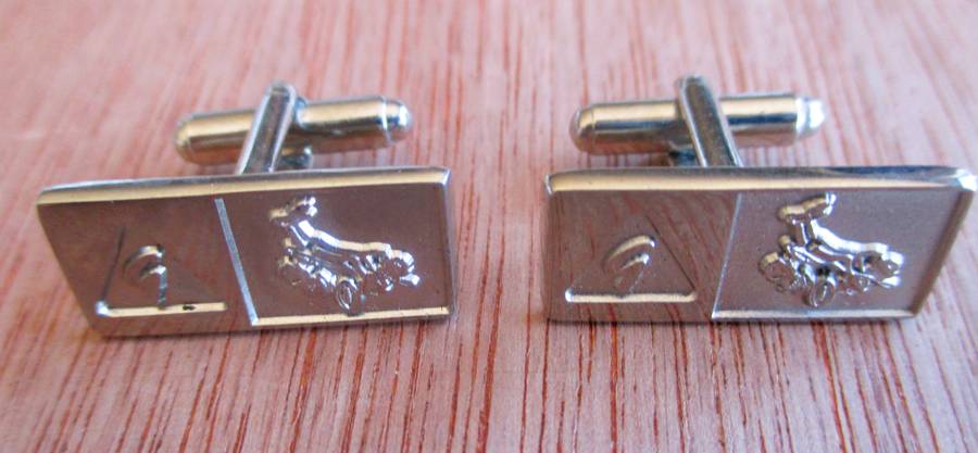 Vintage Silver color Springbok Cufflinks.