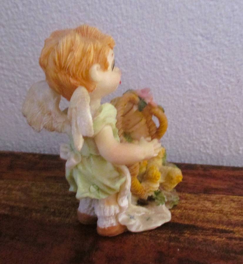 Vintage Cherub baby with chickens - Polyresin Collection - Hand Crafted figurene 80x80mm each