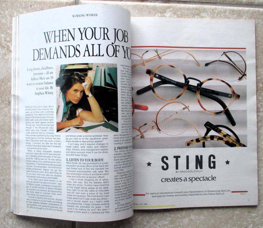 Vintage 1989 July, Cosmopolitan Magazine.