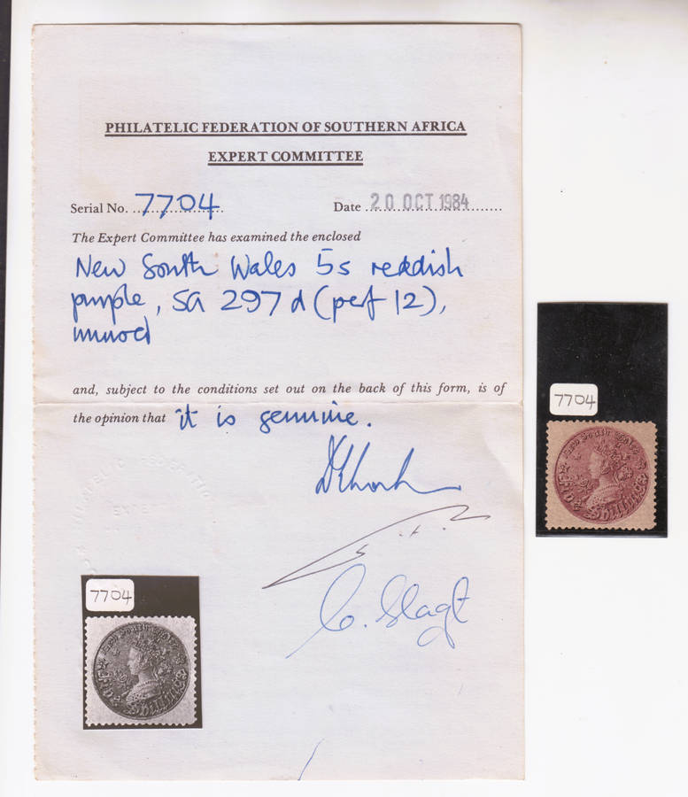 New South Wales 1897 QV 5 Shilling Coin Perf 12, Mint. With Certificate