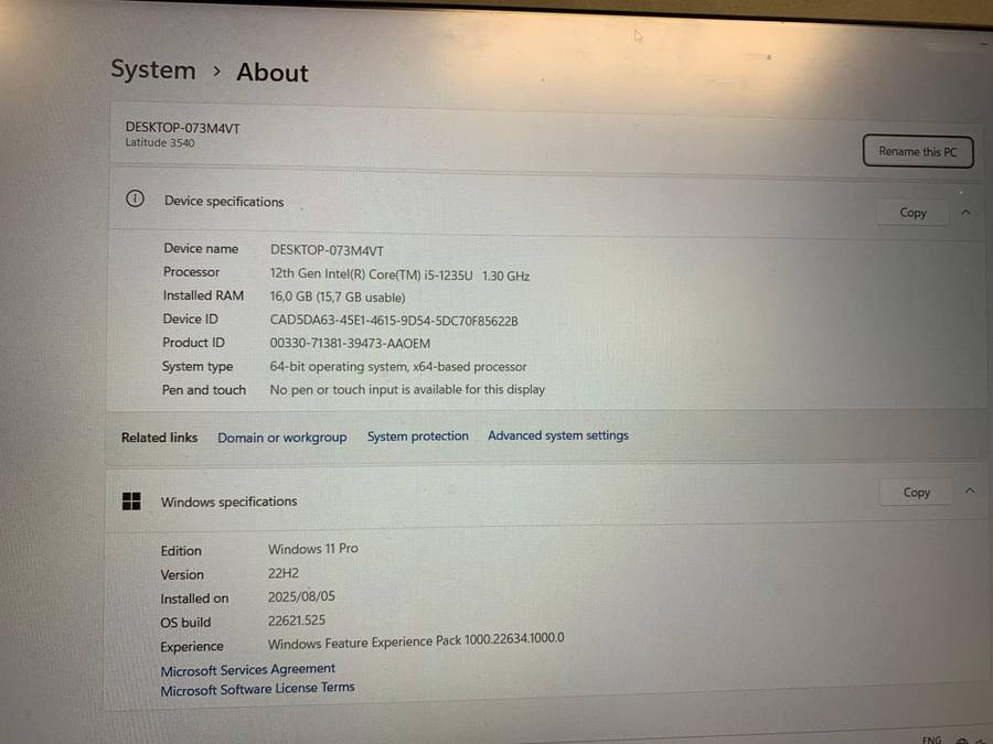 Dell Latitude 3540 i5 12th Gen 16GB RAM 512GB SSD