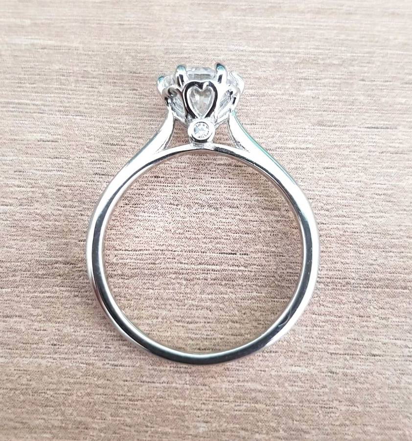 1.00 Carat Moissanite**GRA Certified**  VVSI/D Engagement Ring in Sterling Silver
