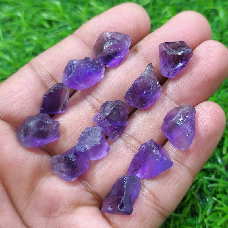 Amethyst Rough Kanela ,Size 13-15 MM Fantastic Quality ,Natural Purple Amethyst Gemstone