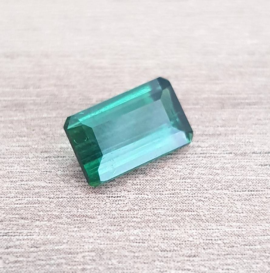 2.18ct  Green Tourmaline Octagon 9.5x6mm** Bluish Green** Natural - Unheated Africa Gemstone
