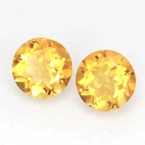 Natural Yellow Citrine Brazil 1Pcs. Round 7mm.