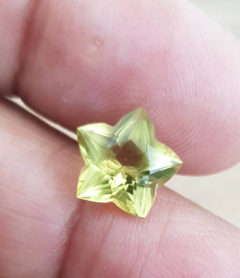 3.37ct Star Lemon Quartz 11x10.8mm VS Natural  - Brazil Gemstone