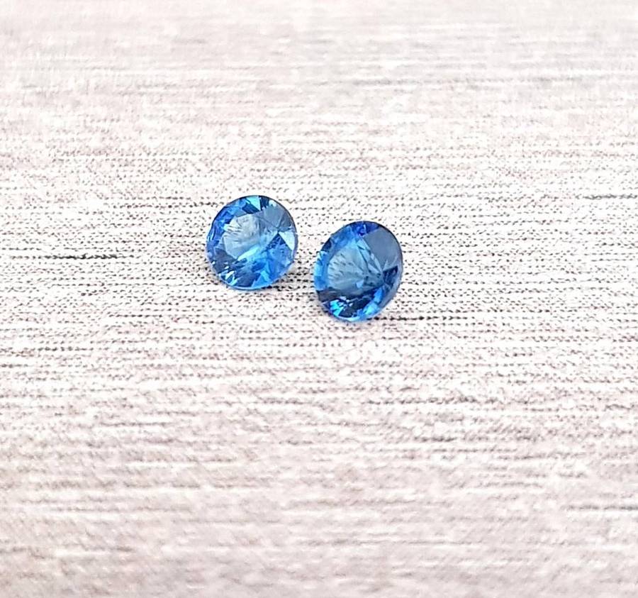 0.22ct Brilliant Blue Sapphire VS Round**PAIR** - Heated Australia Gemstone