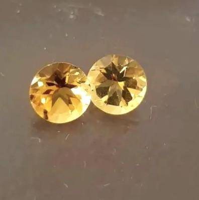 Natural Yellow Citrine Brazil 1Pcs. Round 7mm.