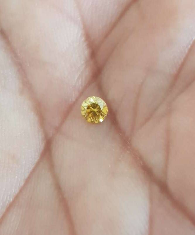 0.26ct Diamond Round Cut Canary Yellow SI1 Loose Natural
