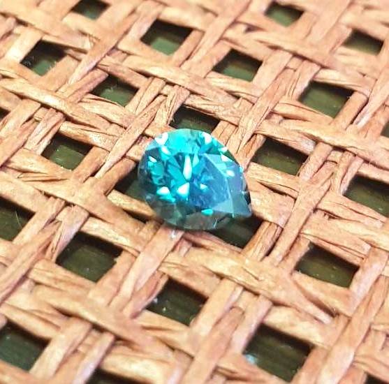 1.12ct MOISSANITE PEAR CUT **PEACOCK BLUE** VVS1  COLOUR  LOOSE GEM
