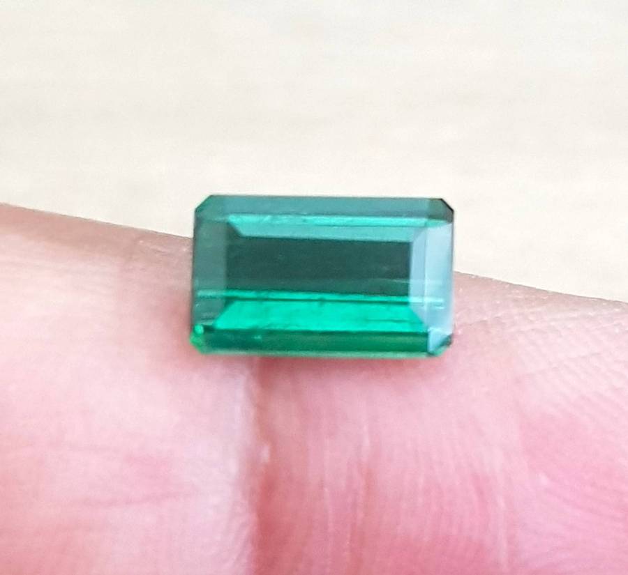 2.18ct  Green Tourmaline Octagon 9.5x6mm** Bluish Green** Natural - Unheated Africa Gemstone