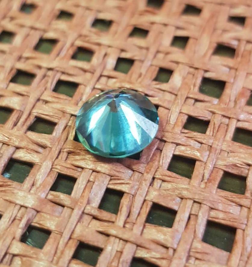 3.66ct MOISSANITE ROUND  **PEACOCK BLUE** VVS1  COLOUR  LOOSE GEM