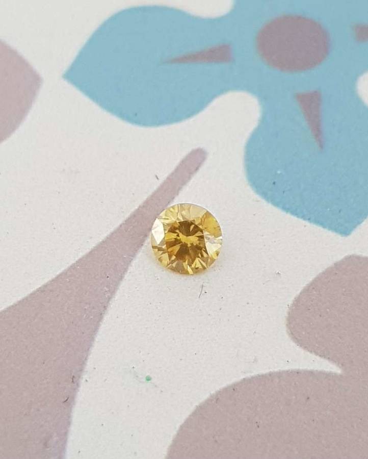 0.26ct Diamond Round Cut Canary Yellow SI1 Loose Natural
