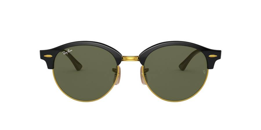 Ray-Ban Clubround Green Lens Black/Gold Frame Unisex Sunglasses RB4246