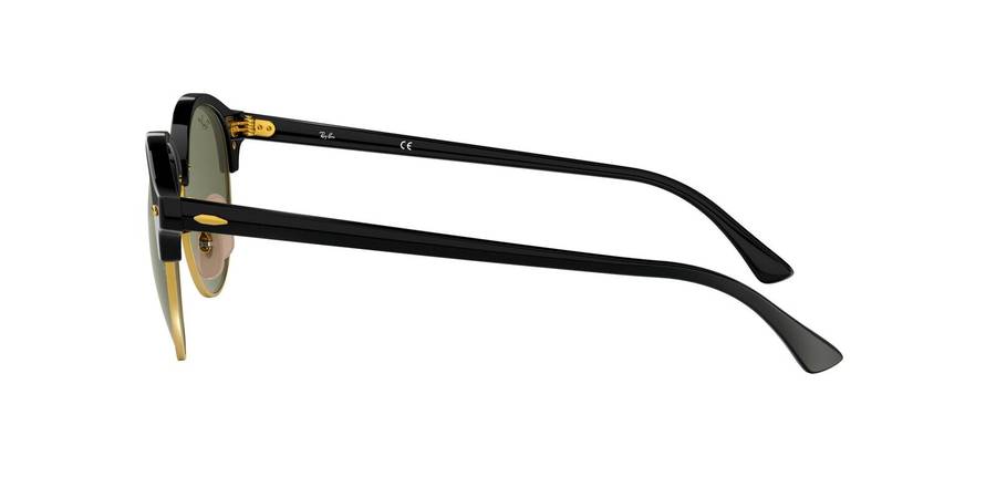 Ray-Ban Clubround Green Lens Black/Gold Frame Unisex Sunglasses RB4246