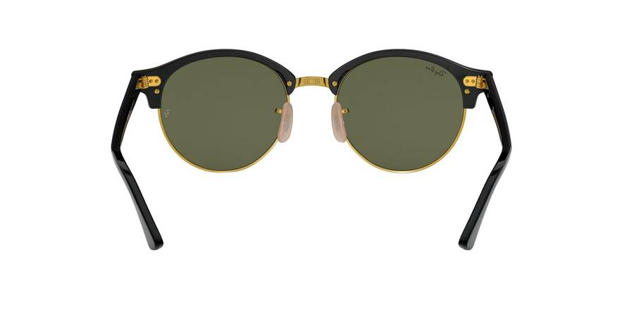 Ray-Ban Clubround Green Lens Black/Gold Frame Unisex Sunglasses RB4246