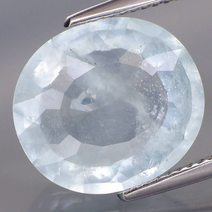 6.45Ct.BIG Platinum Blue Aquamarine Natural Brazil