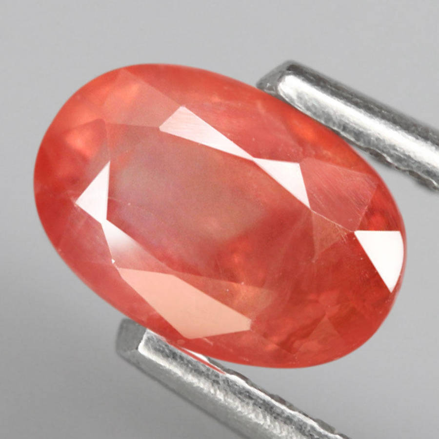 0.80Ct.  Sapphire Orange Oval Facet Unheated Songea Tanzania Natural Gemstone