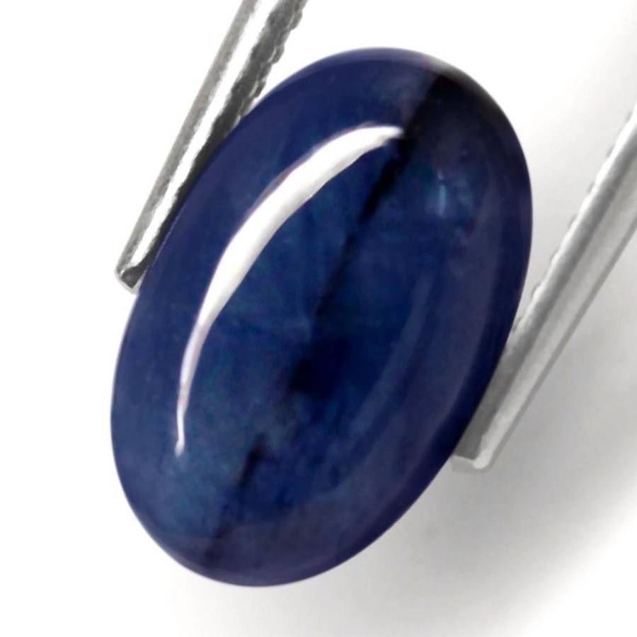 4.30Ct.  Sapphire Blue Oval Cabochon  Mozambique Natural Gemstone